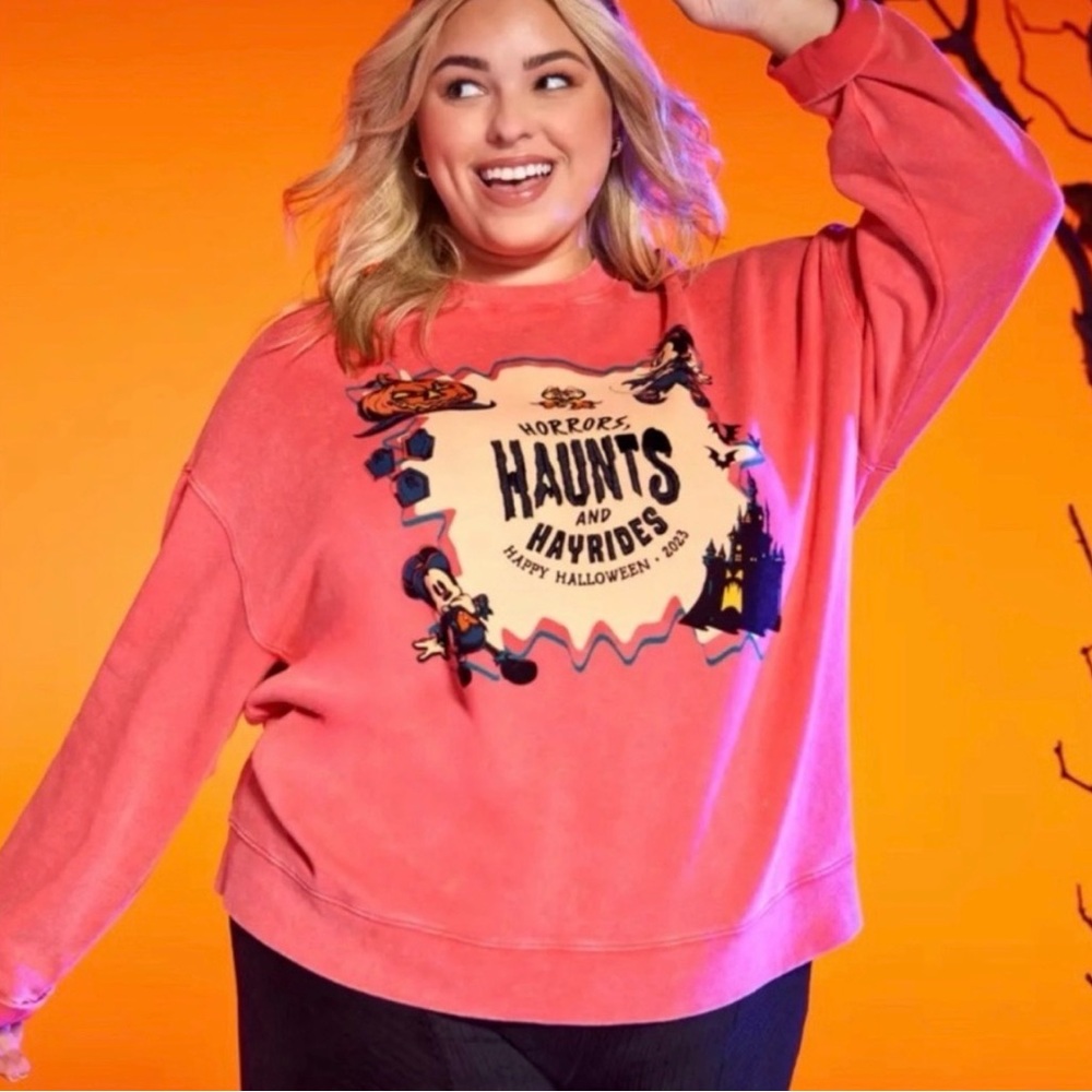Disney Parks Halloween Mickey Minnie Horrors Haunts Hayrides Sweatshirt